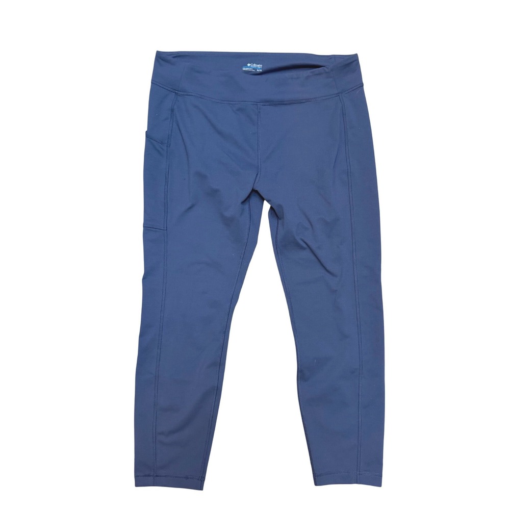 Columbia Blue Gray Activewear Leggings with Side Pocket XL Hiking Outdoor